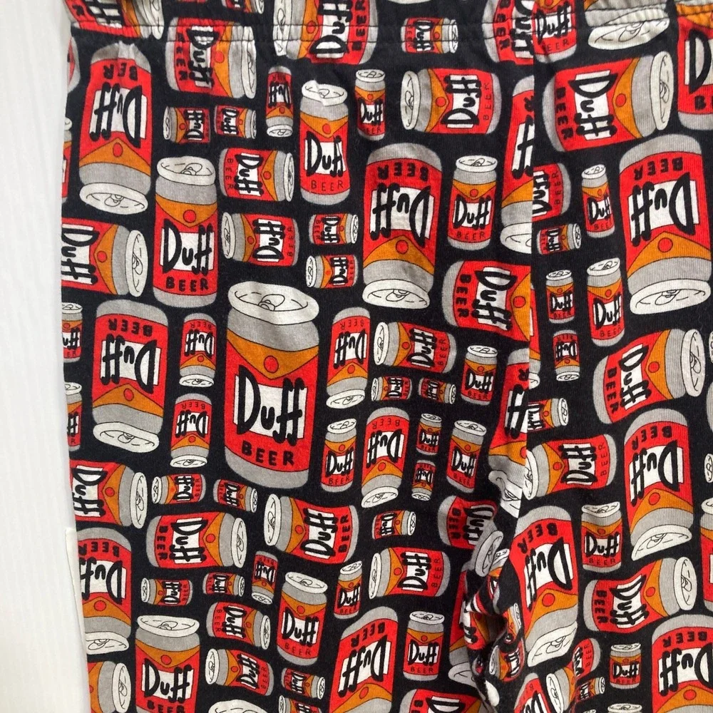 The‎ Simpsons Duff Beer Pajama Pants Womens Small Black Cotton Lounge Sleepwear